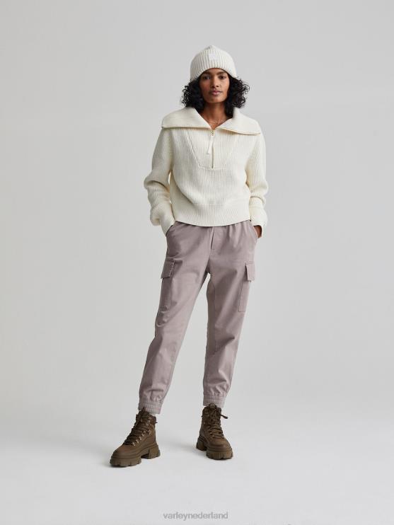 BD04L218 zilverreiger mentone gebreide pullover met halve rits vrouwen Varley kleding
