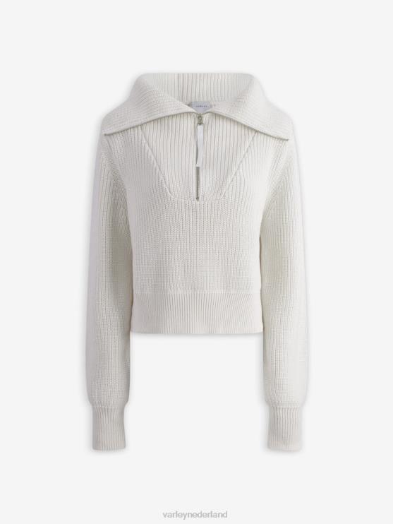 BD04L218 zilverreiger mentone gebreide pullover met halve rits vrouwen Varley kleding