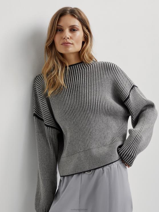 BD04L232 middengrijs/lichtgrijs subsidie ​​breien vrouwen Varley kleding