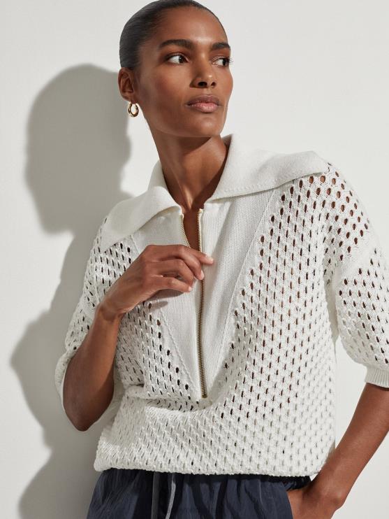 BD04L69 Sneeuwwitje teegan boxy gebreide polo vrouwen Varley kleding