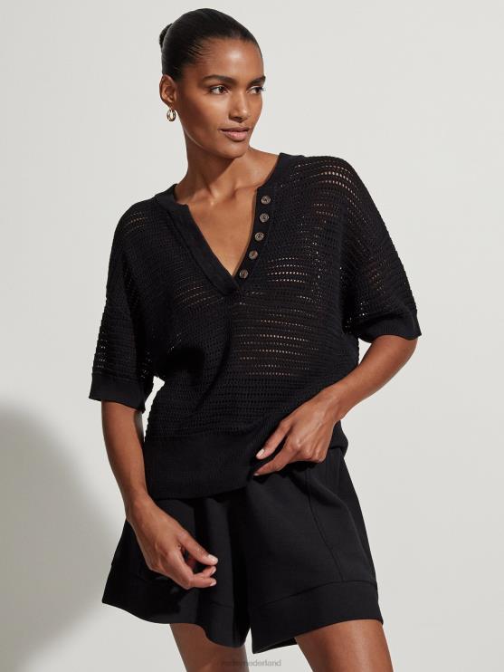 BD04L82 zwart callie gebreide top vrouwen Varley kleding